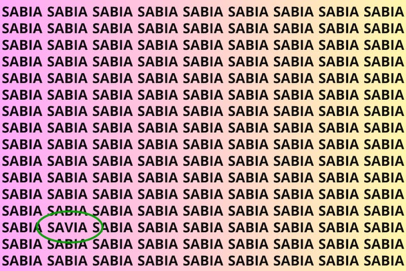 Acá estaba la palabra SAVIA en el Test Visual.