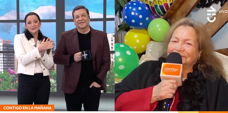 El animador se sorprendió con saludo de su madre.