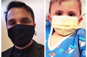 Álvaro Ballero llevó a la clínica a su pequeño hijo Santino tras sufrir fuerte caída de un árbol