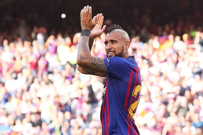 Futbol, Barceona vs Getafe
El jugador del Barcelona Arturo Vidal celebra el gol en el estadio Camp Nou de Barcelona, Espana.
12/05/2019
Joan Monfort/Photosport