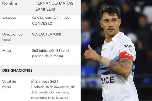 Fernando Zampedri será vocal de mesa.