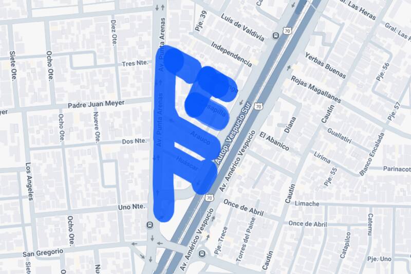 Sector afectado por el corte de luz.