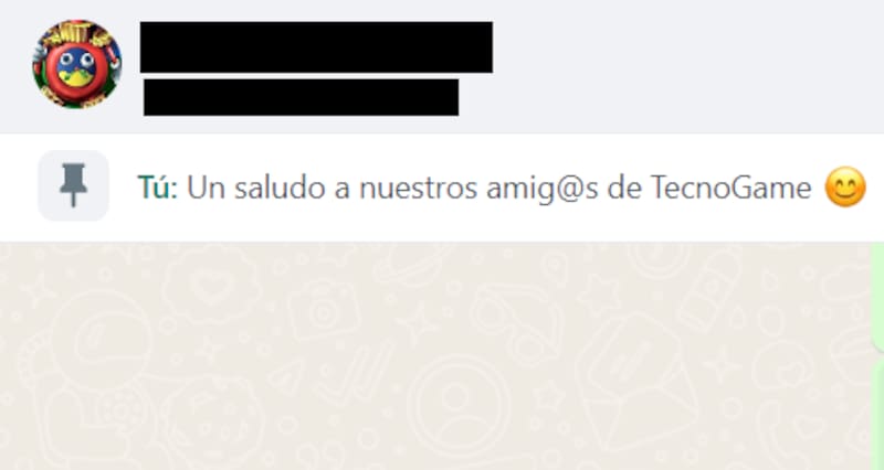 Así se ve un comentario fijado en WhatsApp.