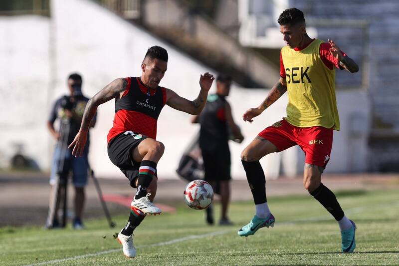 Unión Española y Palestino jugaron un partido amistoso. Foto: Twitter Palestino.
