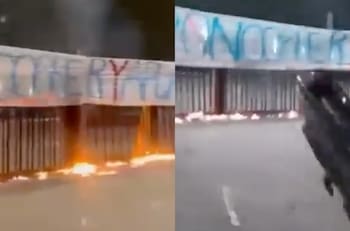 Tensión antes del Superclásico: fuego, lienzos y disparos de barristas de la U en el Monumental