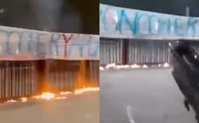 Tensión antes del Superclásico: fuego, lienzos y disparos de barristas de la U en el Monumental