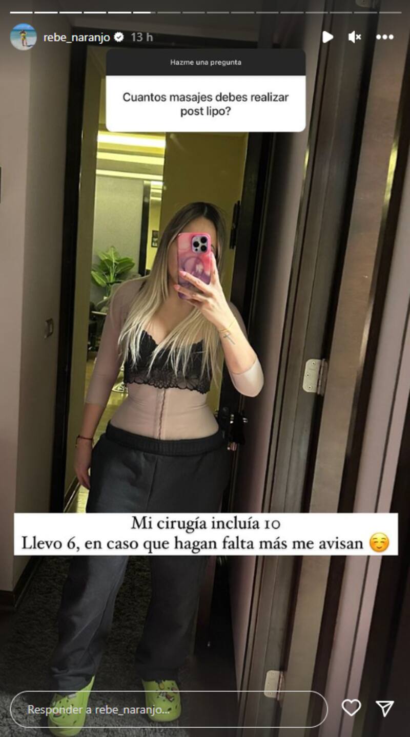 La pareja de Nano Calderón contó más detalles del uso de los distintos elementos como las esponjas y tabla postoperatoria, así como de su experiencia con los masajes linfáticos.