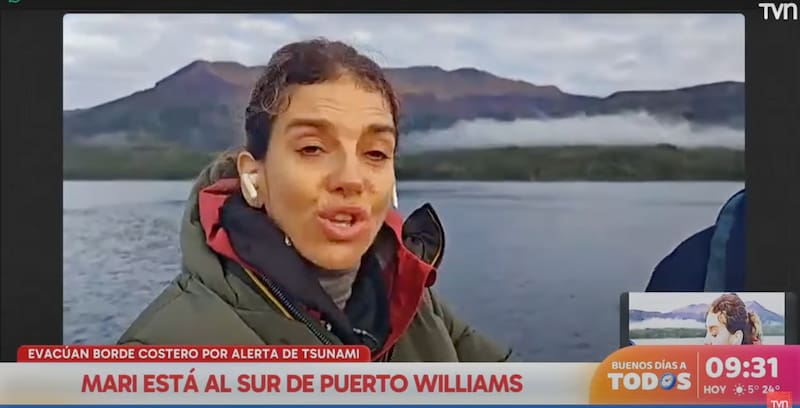 La animadora vivió terremoto en pleno mar abierto.