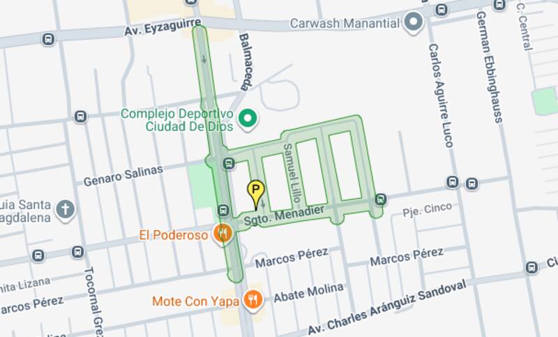 Estas calles tendrán corte de agua hasta la madrugada del 22 de octubre. Créditos: Aguas Andinas.