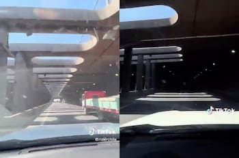 VIDEO | Conductor denuncia enceguecedores tragaluces en tramo de la Autopista Central