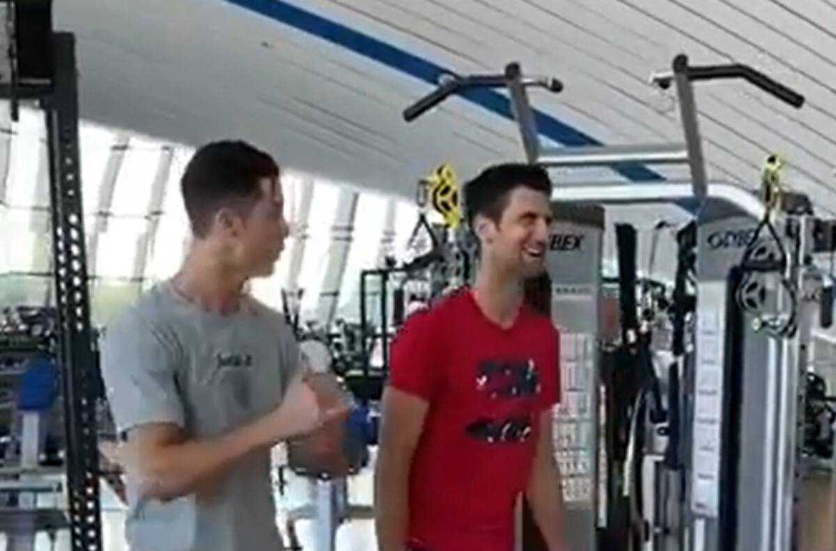 Cristiano Ronaldo y Novak Djokovic comparten divertida sesión de entrenamientos