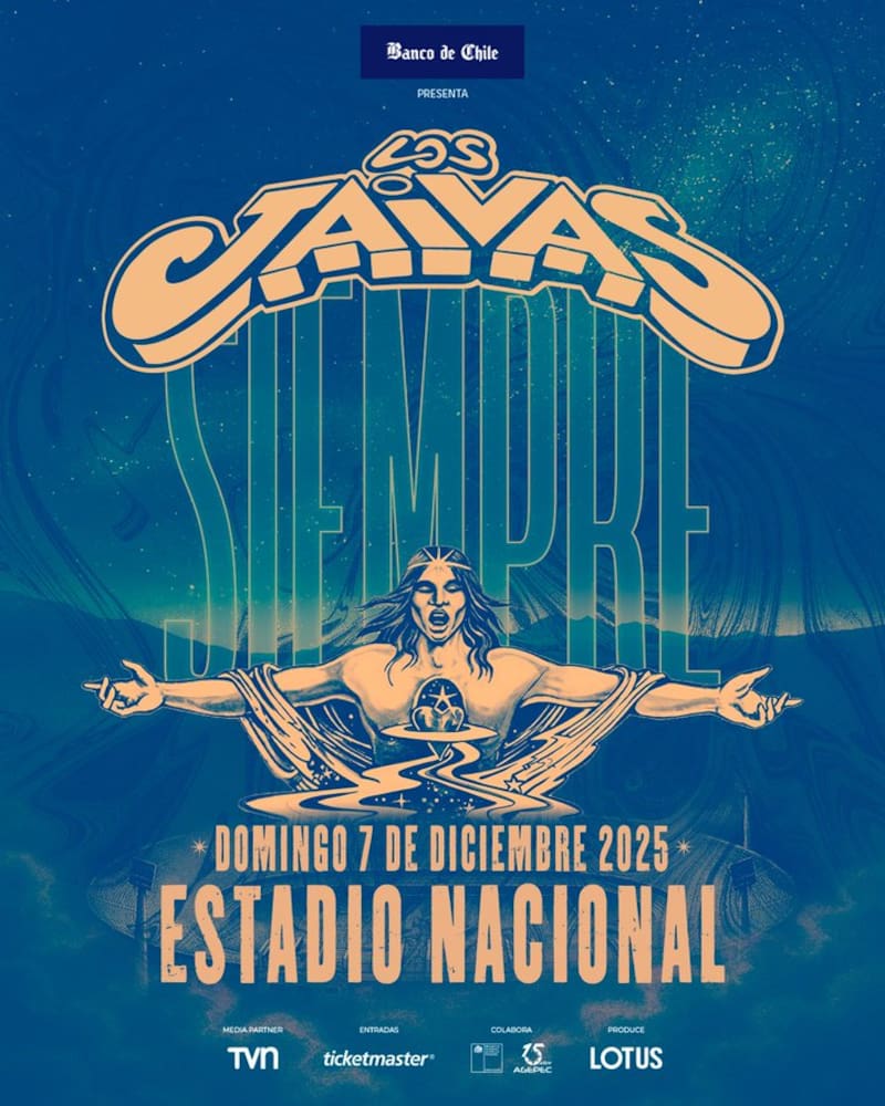 Afiche oficial del concierto en el Estadio Nacional.