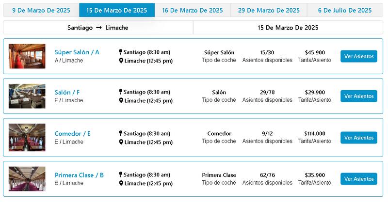 Tarifas del 15 de marzo.