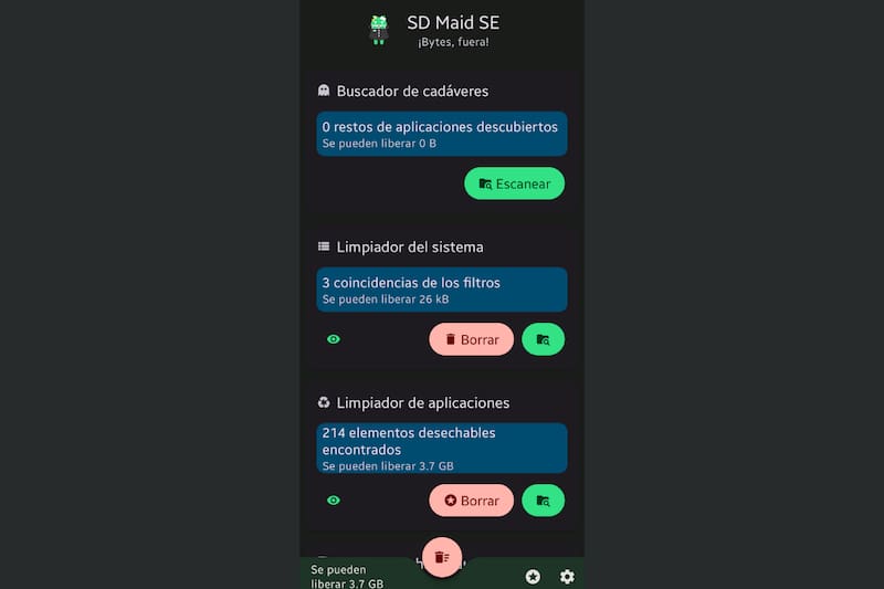 Así se verá cuando tengas elementos para borrar.