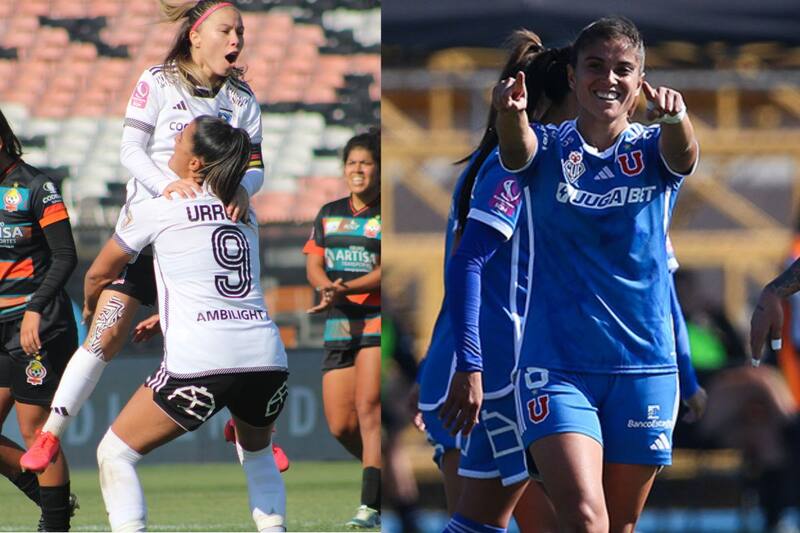 Colo Colo y la U ahora estarán separados solo por dos puntos, pero las Leonas tienen un partido menos. Fotos: Prensa Colo Colo y Campeonato Chileno.