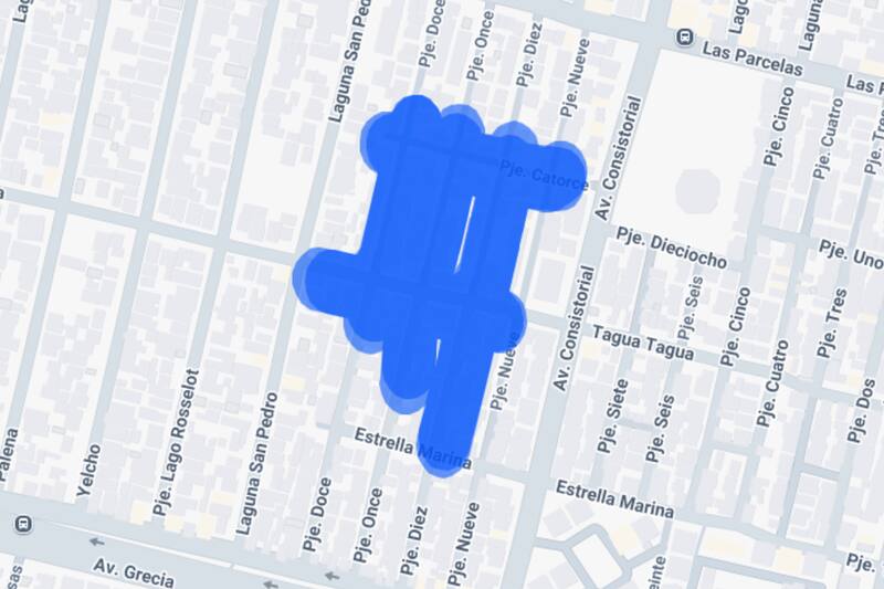 Sector afectado por el corte de luz.