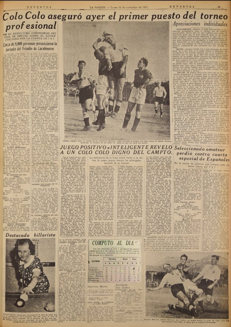 Primer título de Colo Colo en 1937