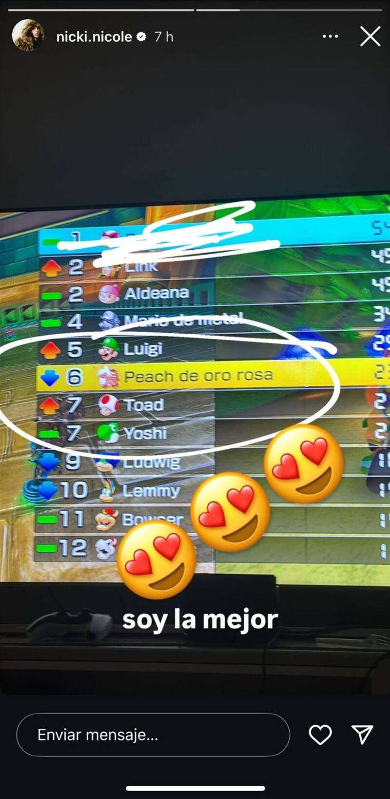 La cantante quedó en sexto lugar.