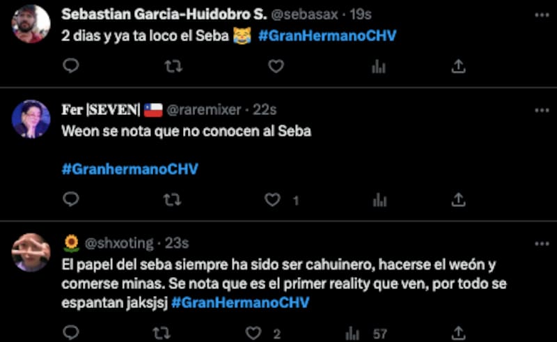 Algunas de las reacciones de los cibernautas tras ver la conversación de Sebastián Ramírez y Maite Phillips. Foto: Twitter.