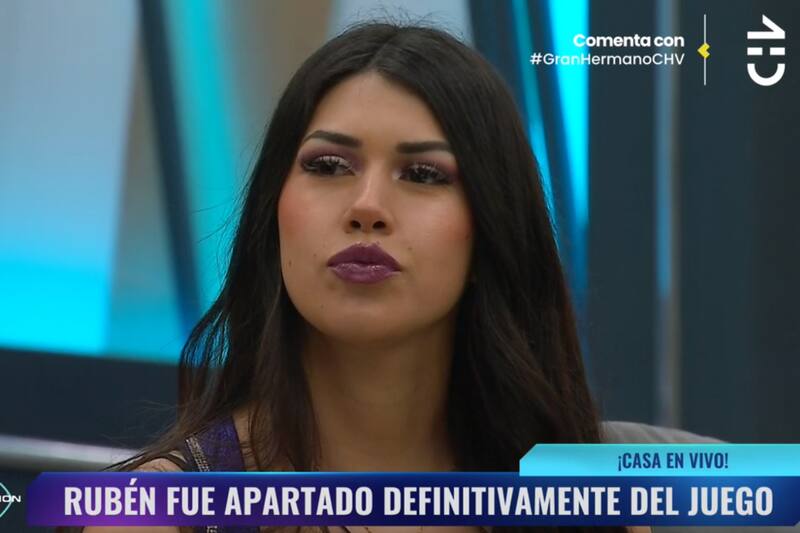 Scarlette de "Gran Hermano" Chile reaccionando a la expulsión de Rubén.