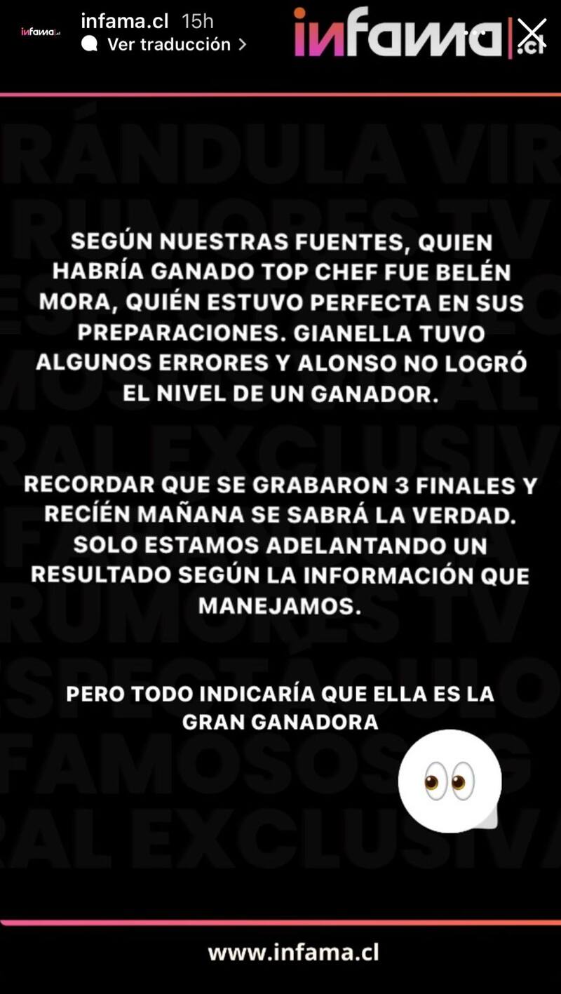 sería la ganadora de "Top Chef VIP".