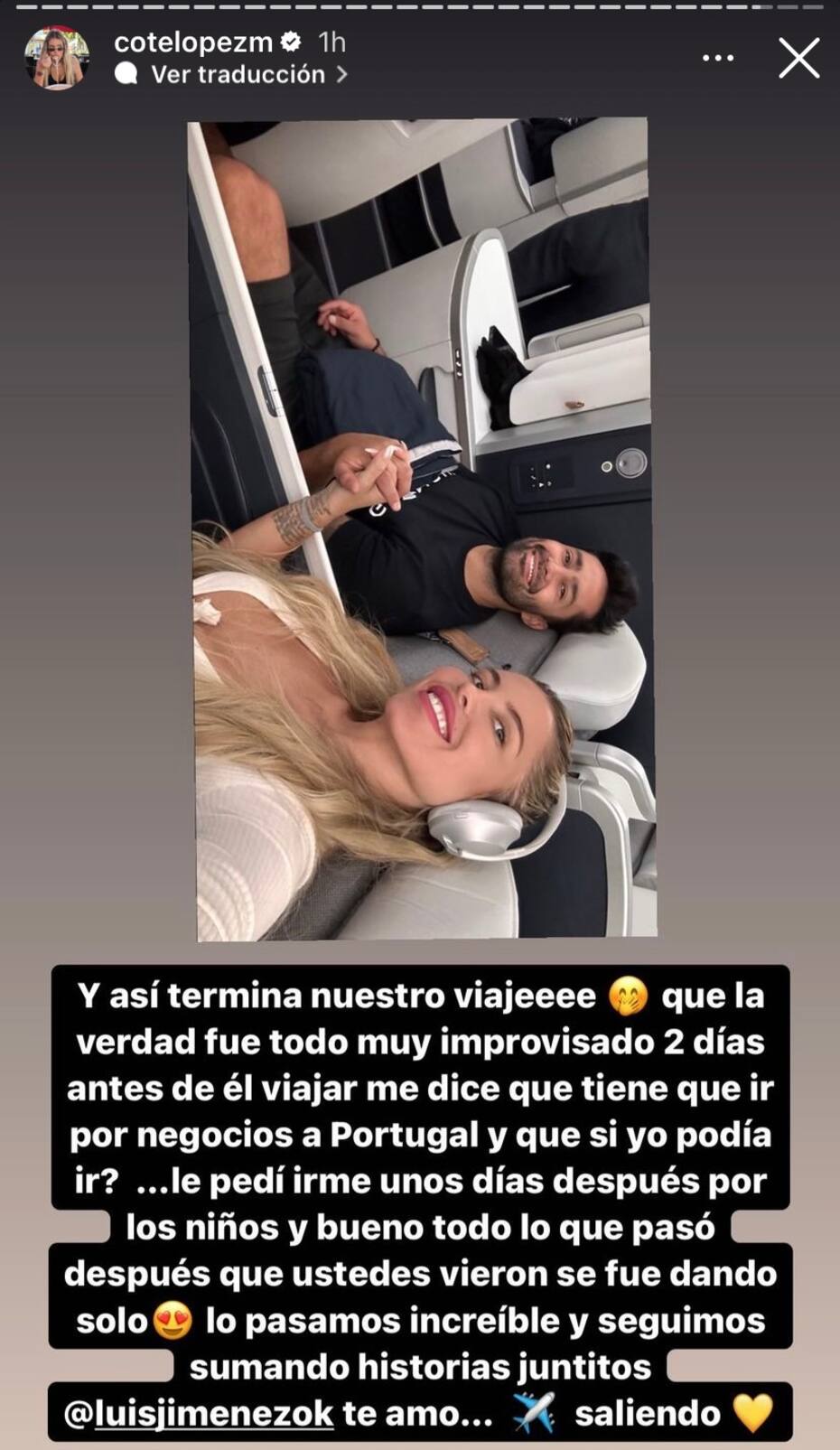 El mensaje de Coté López. Créditos: Instagram.