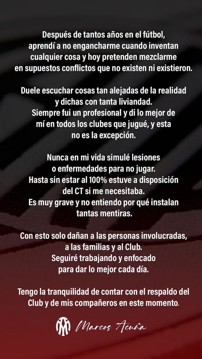 El argentino se refirió a los rumores de su conflicto con Marcelo Gallardo.