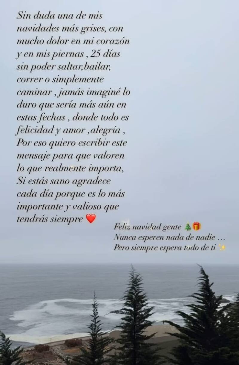 La exrecluta se refirió a su lesión. Créditos: Instagram