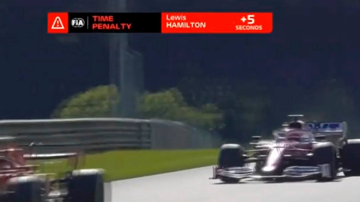 Lewis Hamilton fue sancionado con 5 segundos y quedó fuera del podio