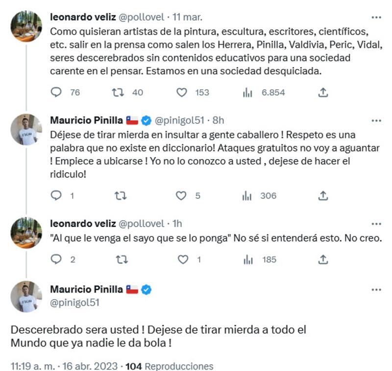 Round tuitero entre Mauricio Pinilla y Pollo Véliz