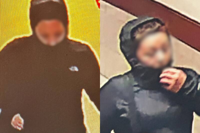 Estas fueron las primeras imágenes de la mujer, captadas por las cámaras de seguridad el lunes.