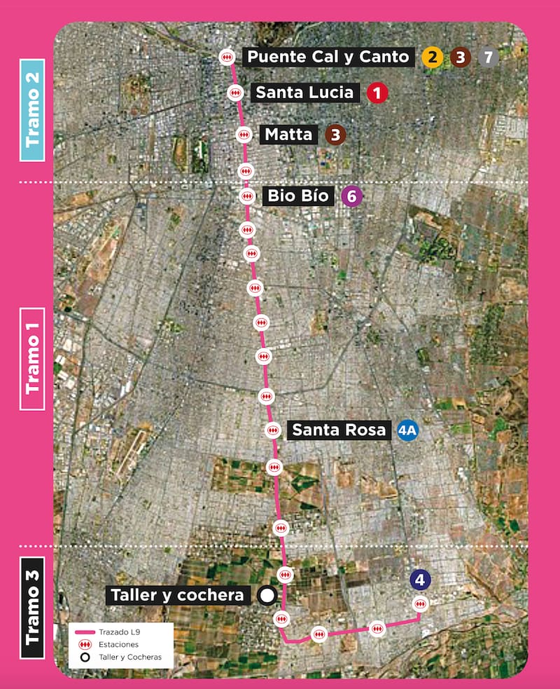 Este es el trazado que tendrá la Línea 9 del Metro.