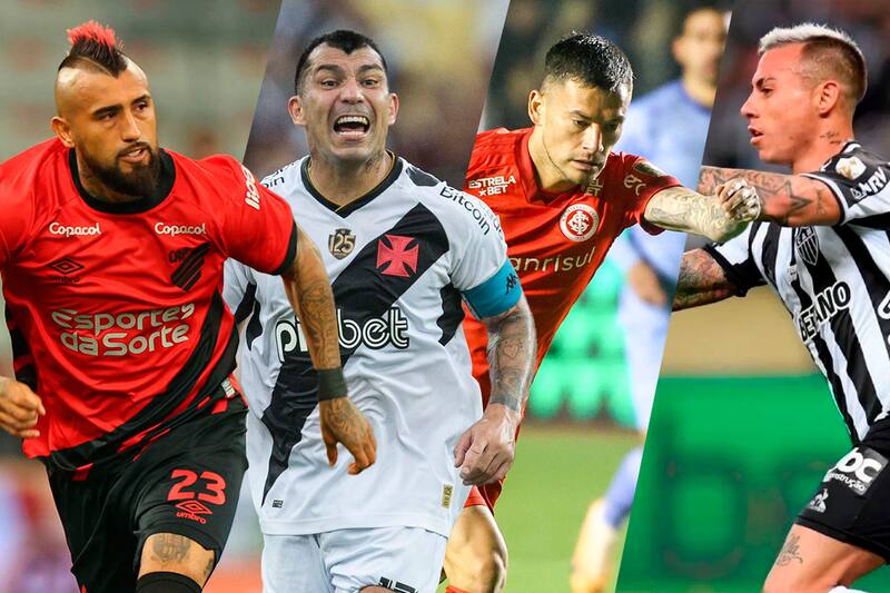 La armada chilena destaca en el Brasileirao. Arturo Vidal, Gary Medel, Charles Aránguiz y Eduardo Vargas encabezan un ranking de leyendas.