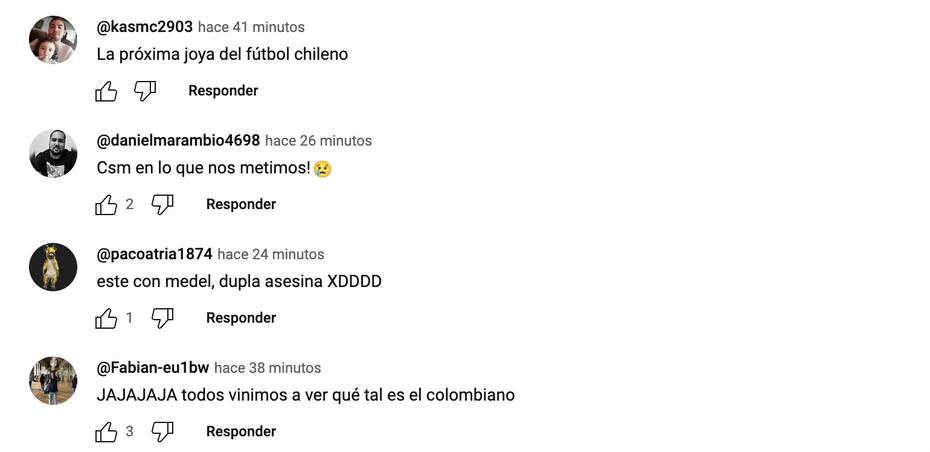 y su reacción a las mejores jugadas de Jhojan Valencia.
