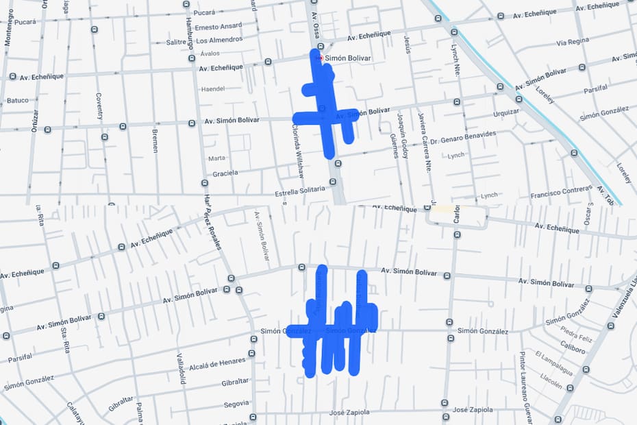 Sector afectado por el corte de luz.