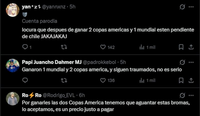 Defendieron a La Roja en X.