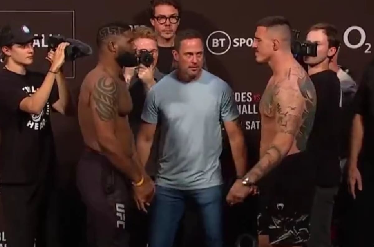 UFC Fight Night: Así fue el cara cara entre Curtis Blaydes y Tom Aspinall antes del combate estelar