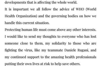 Cristiano Ronaldo por coronavirus: "Proteger la vida humana debe estar sobre cualquier interés"