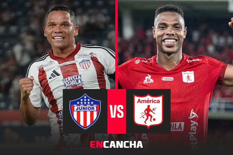 por la Liga Colombiana. Foto: RRSS Junior y América de Cali.