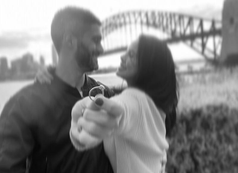 La postal con la que Angie Alvarado anunció su compromiso con Rodolfo Kamke. Créditos: Instagram.