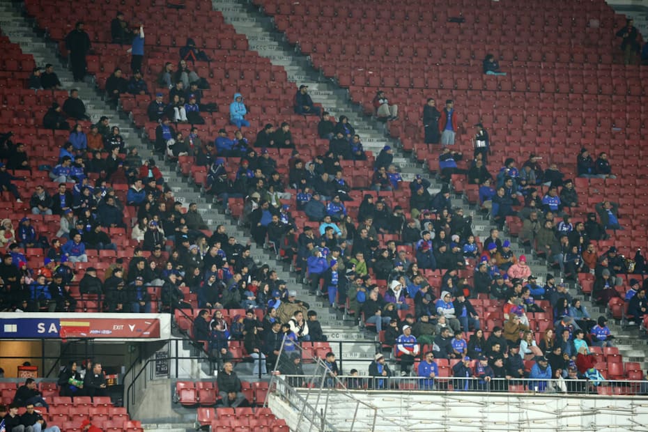 Andes semivacío en el partido entre la U y Curicó. Foto: Aton.