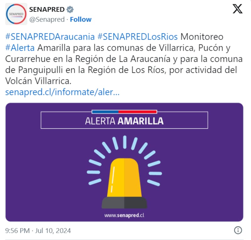 La información fue proporcionada por el SENAPRED a través de sus canales oficiales.