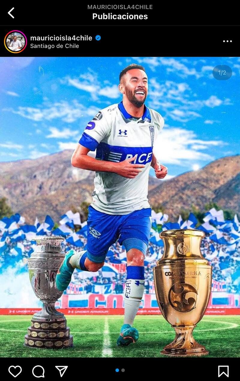 Mauricio Isla subió todas sus fotos junto a Universidad Católica.