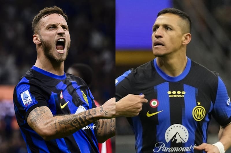 Marko Arnautovic y Alexis Sánchez en Inter de Milán.