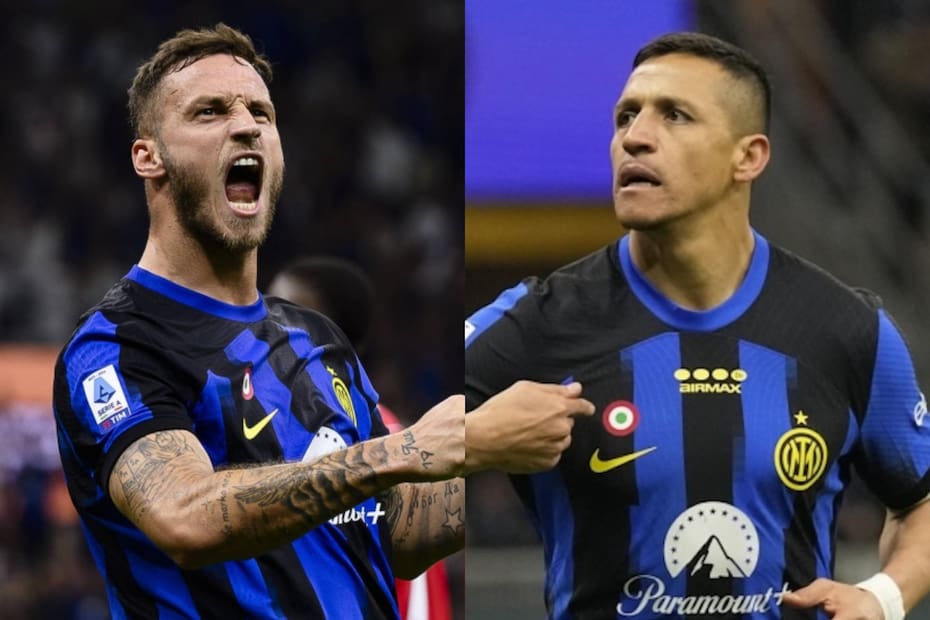Marko Arnautovic y Alexis Sánchez en Inter de Milán.