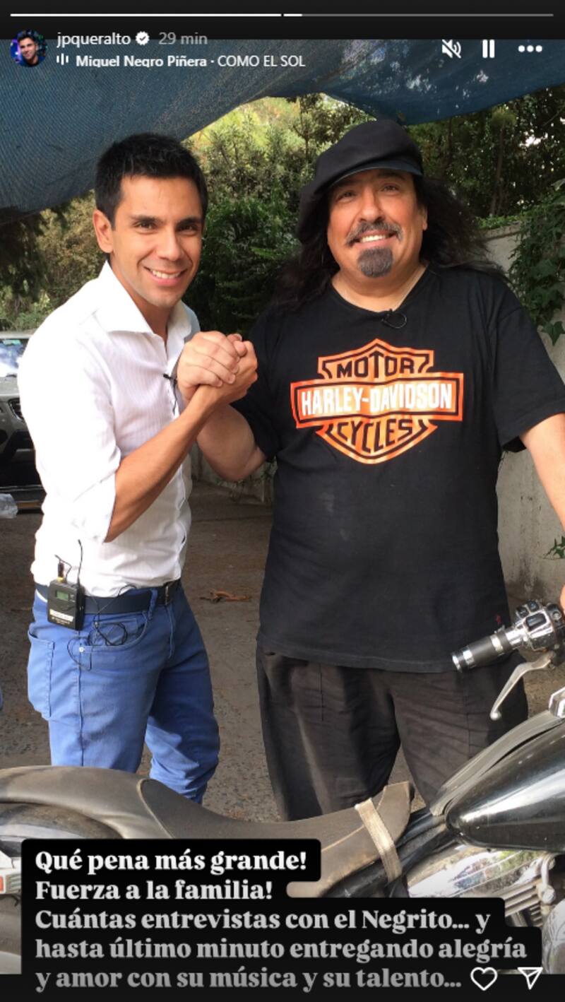 El periodista despidió al Negro Piñera. Créditos Captura: Instagram.