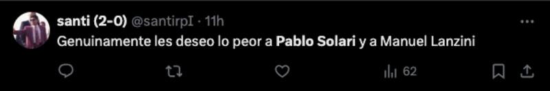 Hinchas cargan contra Pablo Solari