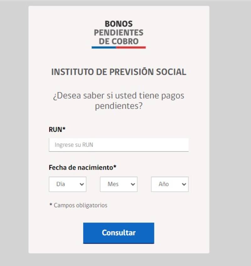Así luce el buscador de pagos pendientes de bonos como la Canasta Básica Familiar. Créditos: IPS