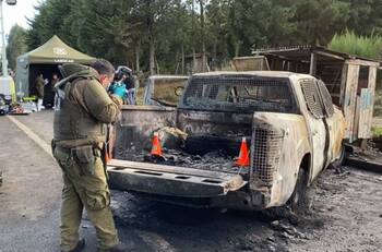 VIDEO | Así quedó la patrulla en la que tres Carabineros fueron asesinados en Cañete