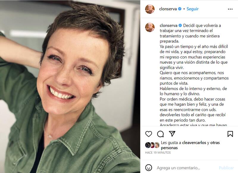 Claudia Conserva anunció su regreso a la televisión.